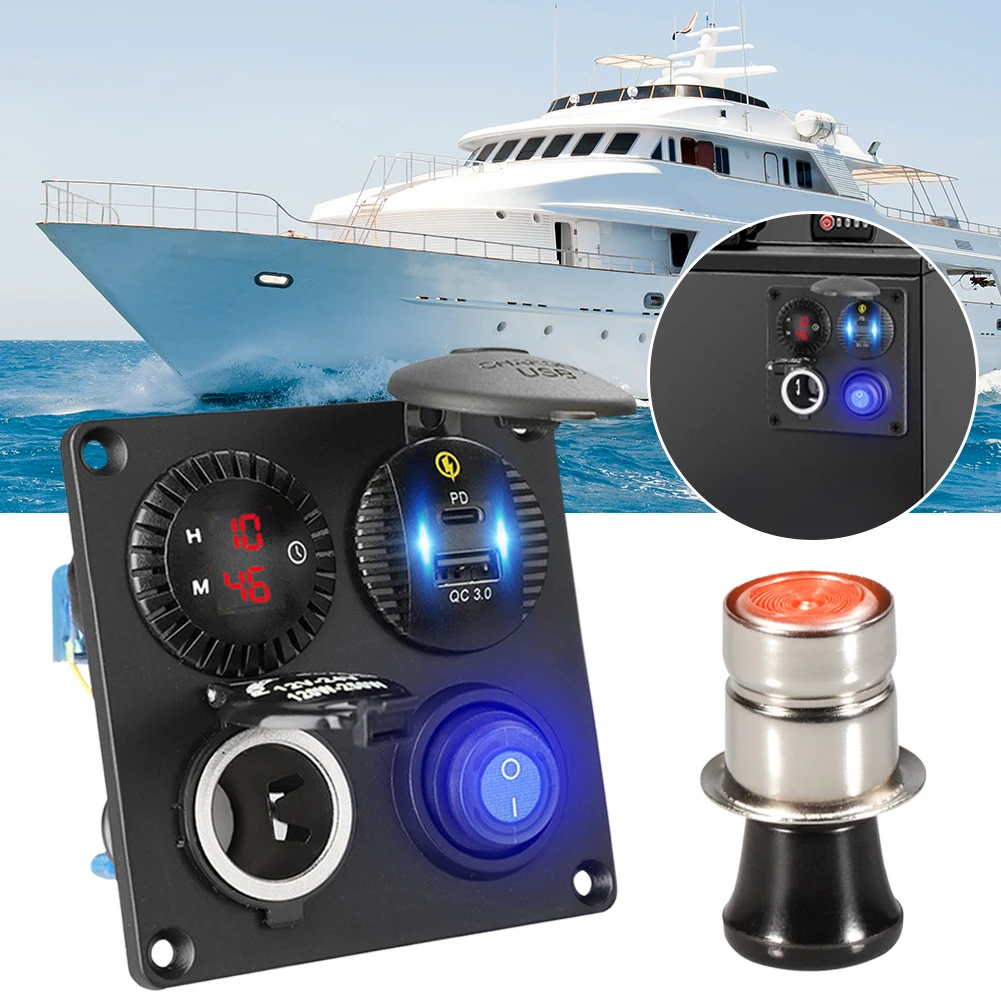 New 12V / 24V Dual USB Socket fast charging multi-function panel for cars, buses, ships, yachts, etc No fear of sun and rain
New 12V / 24V Dual USB Socket fast charging multi-function panel for cars, buses, ships, yachts, etc No fear of sun and rain