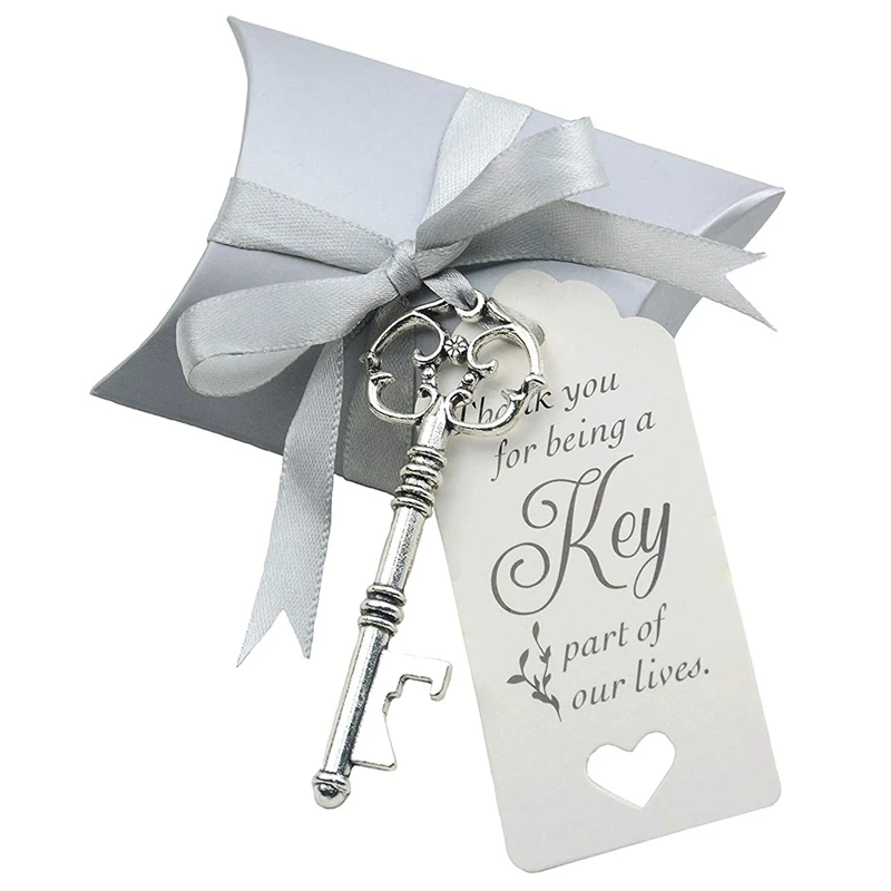 50Pcs Wedding Candy Souvenir Gift Set Pillow Candy Box Vintage Skeleton Key Opener French Ribbon
50Pcs Wedding Candy Souvenir Gift Set Pillow Candy Box Vintage Skeleton Key Opener French Ribbon