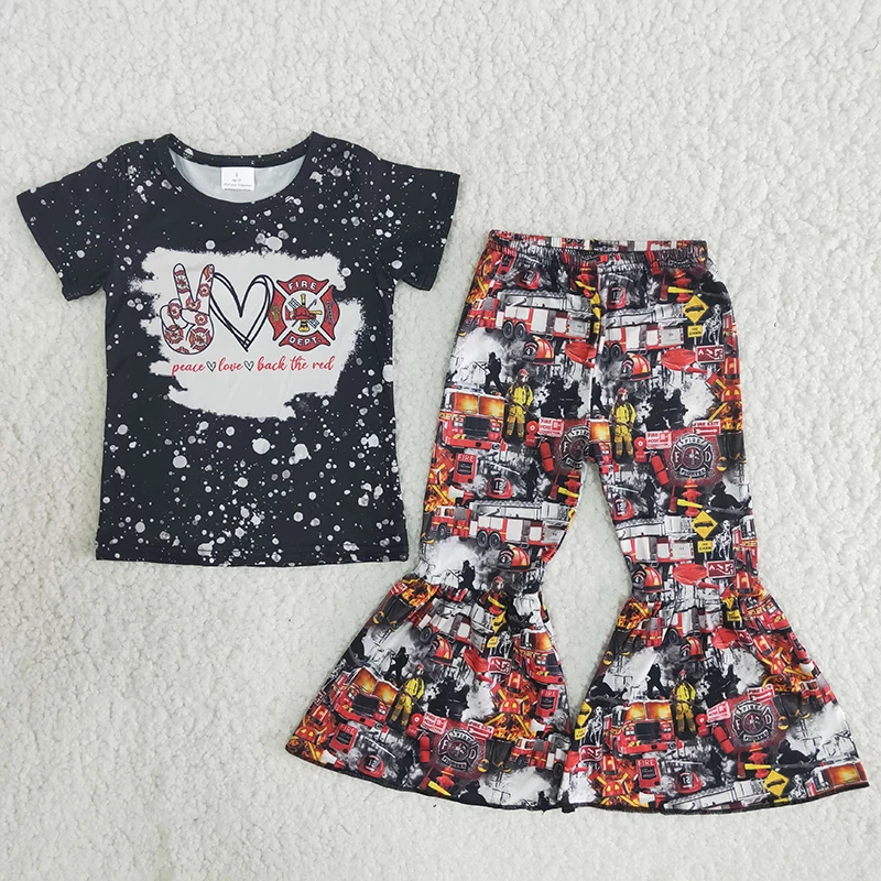 Toddler Infant Cute Girl Peace Love Short Sleeve T-Shirt Fire Print Bell Bottom Fashion Baby Outfit Wholesale Boutique Clothes 
Toddler Infant Cute Girl Peace Love Short Sleeve T-Shirt Fire Print Bell Bottom Fashion Baby Outfit Wholesale Boutique Clothes
