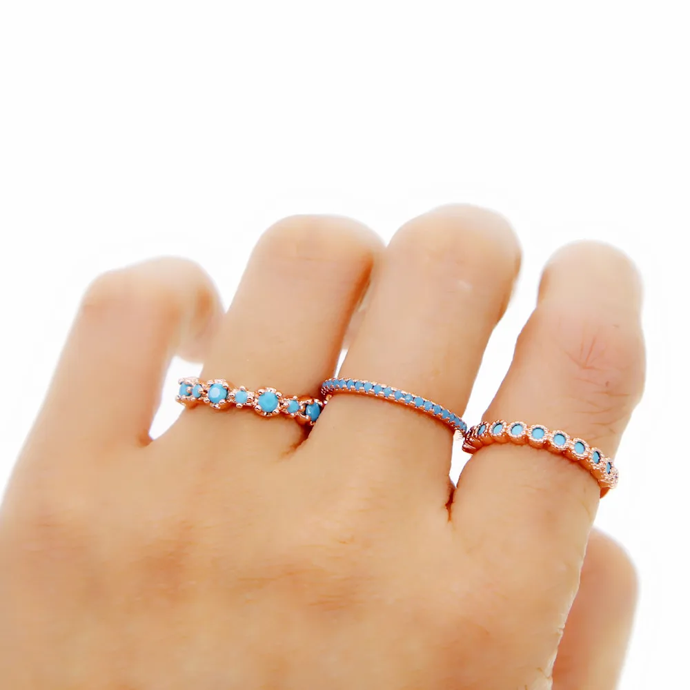 Fashion Rose Gold Color 3pc Stacking Ring Paved Blue Turquoises Full-Stone for Women Engagement Wedding Ring Boho Jewelry Gifts
Fashion Rose Gold Color 3pc Stacking Ring Paved Blue Turquoises Full-Stone for Women Engagement Wedding Ring Boho Jewelry Gifts