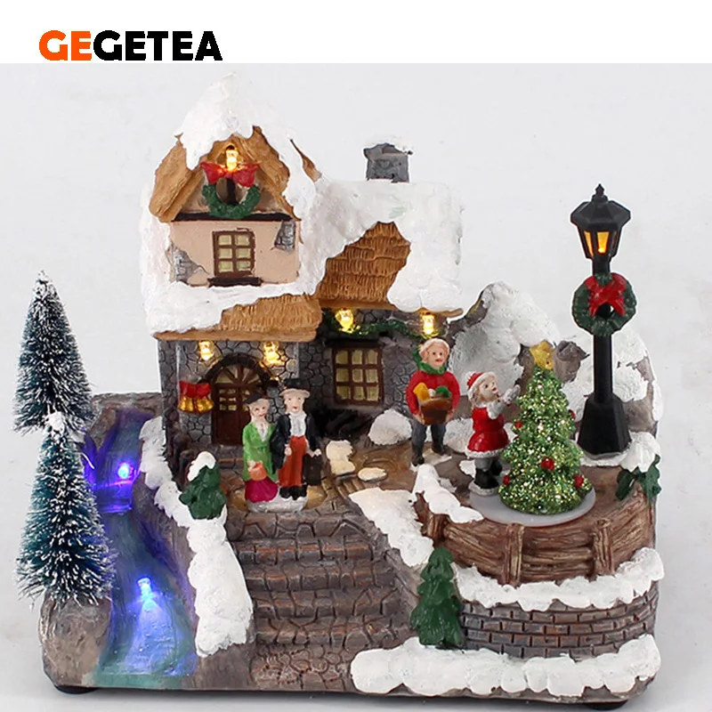 

Рождественский Снежный домик в европейском стиле, украшение для виллы, креативные полимерные поделки, рождественские украшения, подарки на...