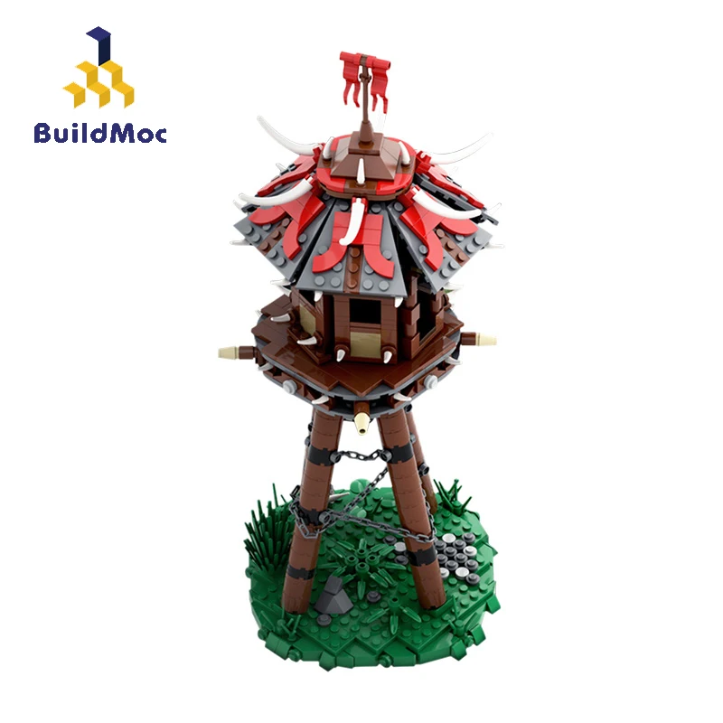 

Buildmoc Game Castle Wow Fantasy Orc`s Tower City Village Hunter Beast Architecture Creative Expert Set Building Blocks Toys