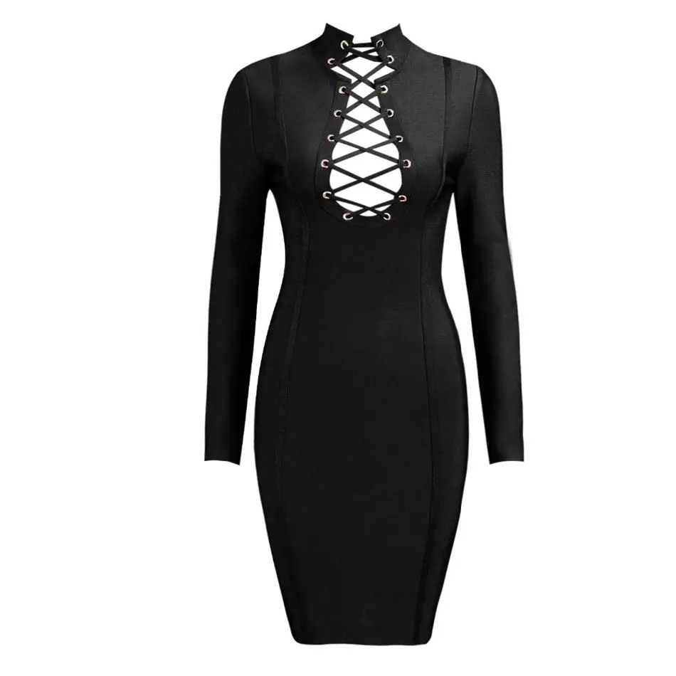 2020 New Bandage Dress Women Long Sleeve Sexy Lace-up Hollow Out Club Celebrity Evening Party Bodycon Dress Above Knee Vestidos
2020 New Bandage Dress Women Long Sleeve Sexy Lace-up Hollow Out Club Celebrity Evening Party Bodycon Dress Above Knee Vestidos