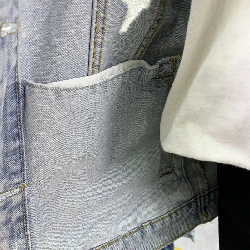 Women's Korean Hole Denim Jacket Spring Autumn Loose Oversized Single-Breasted Long Sleeve Lady Jeans Outerwear Jaqueta Feminina
Women's Korean Hole Denim Jacket Spring Autumn Loose Oversized Single-Breasted Long Sleeve Lady Jeans Outerwear Jaqueta Feminina