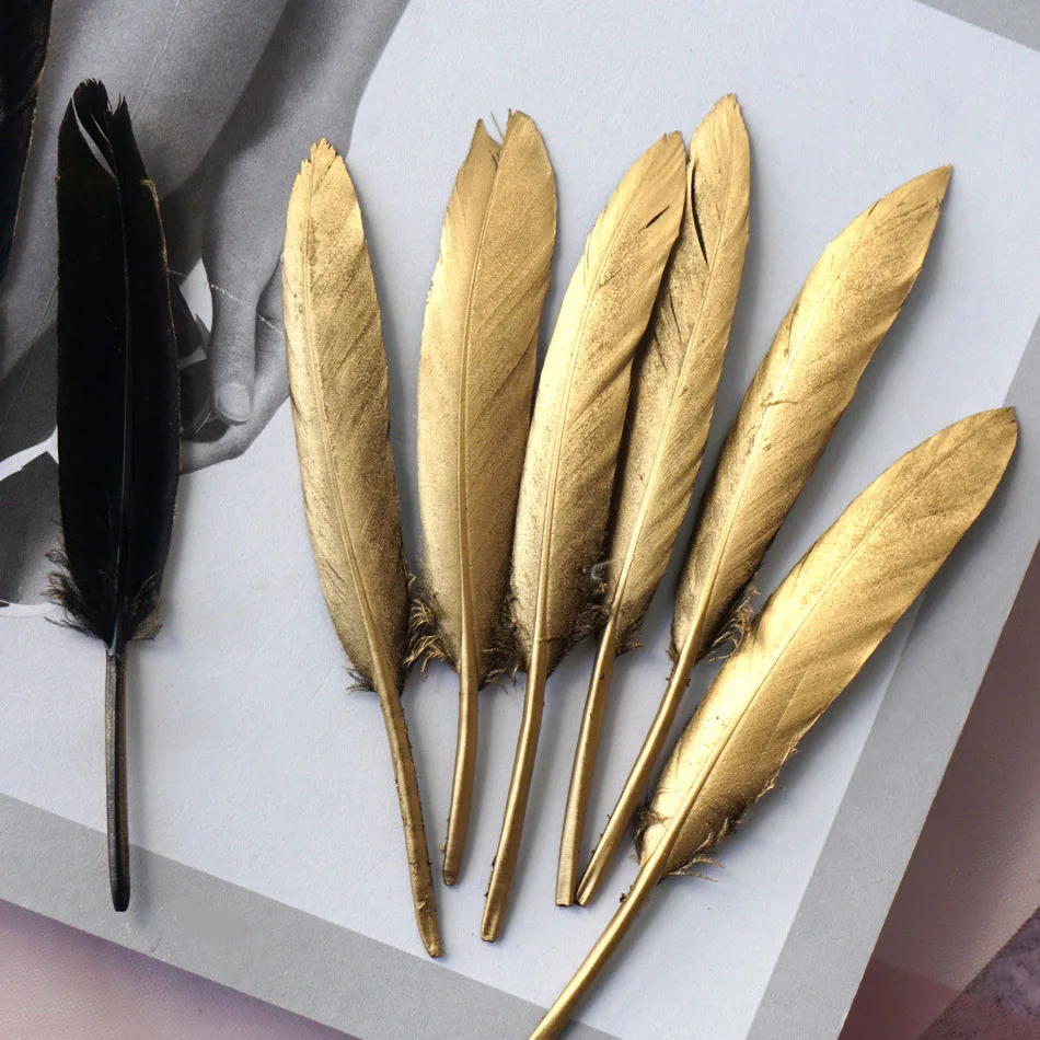 20Pcs Wholesale Gold Goose Feathers Crafts DIY Natural Feather Plume Party Wedding Christmas Home Decoration Accessories 4-6inch
20Pcs Wholesale Gold Goose Feathers Crafts DIY Natural Feather Plume Party Wedding Christmas Home Decoration Accessories 4-6inch