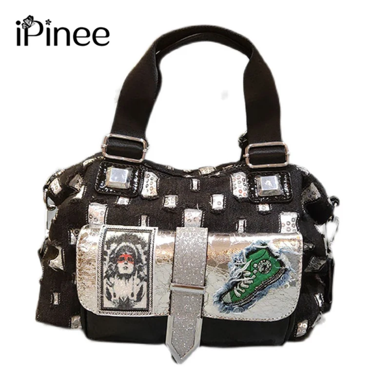 iPinee Women's Denim Shoulder Bag Crossbody Bags Female Fashion Sequins Totes Handbag All-match Top-handle Bag Purse
iPinee Women's Denim Shoulder Bag Crossbody Bags Female Fashion Sequins Totes Handbag All-match Top-handle Bag Purse
