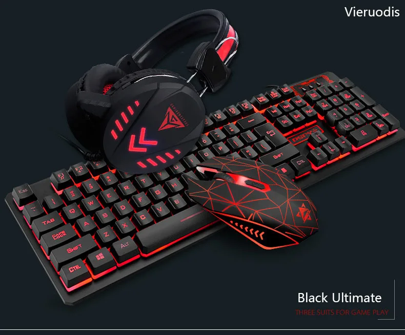 Mechanical Wired USB Keyboard And Mouse Headset Three-piece Suit Desktop Computer Notebook Gaming Peripherals E-sports | Компьютеры и