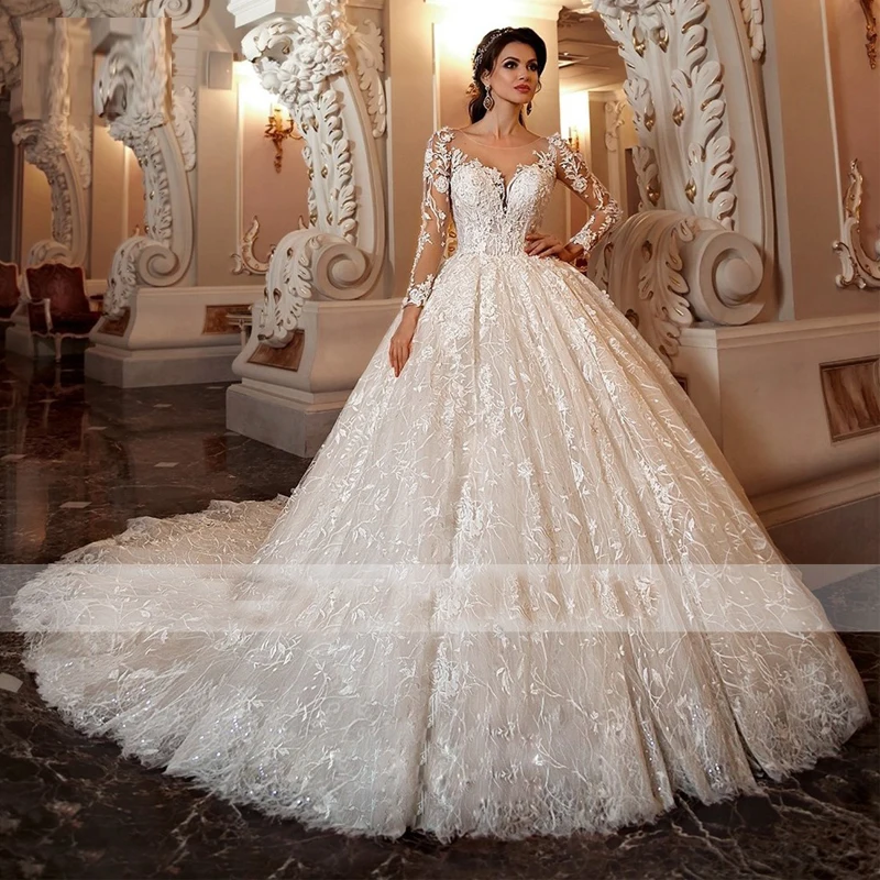 Великолепные Аппликации с длинным шлейфом Кружева бальное платье свадебное платье 2021 пикантные глубоким круглым декольте длинное платье, ...
Великолепные Аппликации с длинным шлейфом Кружева бальное платье свадебное платье 2021 пикантные глубоким круглым декольте длинное платье, ...