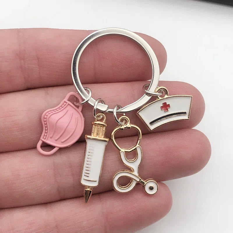 New Design Keychain Doctor Medical Tool Stethoscope Syringe Mask Key Ring Nurse Medical Student Gift Keychain Souvenir
New Design Keychain Doctor Medical Tool Stethoscope Syringe Mask Key Ring Nurse Medical Student Gift Keychain Souvenir