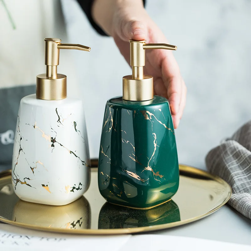 350ml Golden Head Soap Dispenser Bathroom Accessories Shower Gel Ceramic Hand Sanitizer Bottle Marble Shampoo Emulsion Bottles
350ml Golden Head Soap Dispenser Bathroom Accessories Shower Gel Ceramic Hand Sanitizer Bottle Marble Shampoo Emulsion Bottles
