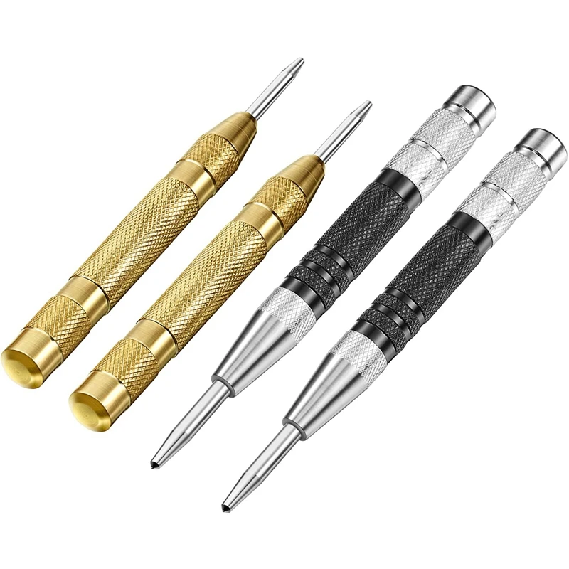 4Pcs Automatic Center Punch 5/6 Inch Spring Hole Punch With Adjustable Tension Spring Punch For Metal Plastic Glass
4Pcs Automatic Center Punch 5/6 Inch Spring Hole Punch With Adjustable Tension Spring Punch For Metal Plastic Glass