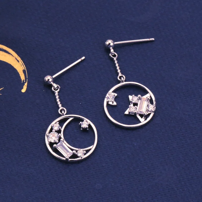 925 Sterling Silver Temperament Asymmetry Crystal Stud Earrings Brincos For Women Gifts Jewelry
925 Sterling Silver Temperament Asymmetry Crystal Stud Earrings Brincos For Women Gifts Jewelry