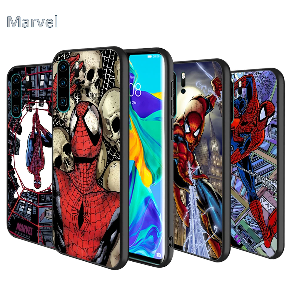 Силиконовый чехол с рисунком Человека-паука для Huawei P50 P40 P30 P20 Pro P10 P9 Lite E Plus 2016