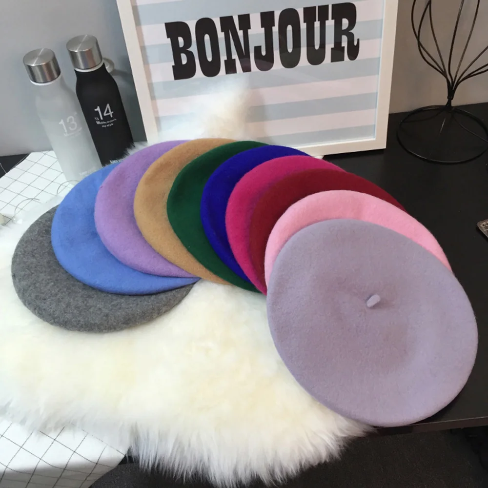 Women Girl Beret French Artist Warm Wool Winter Beanie Hat Cap Vintage Plain Beret Hats Solid Color Elegant Lady Winter Caps
Women Girl Beret French Artist Warm Wool Winter Beanie Hat Cap Vintage Plain Beret Hats Solid Color Elegant Lady Winter Caps