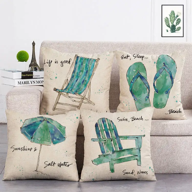 Beach Cushion Cover chair flip flop umbrella Colorful Soft Throw Pillow Cover Decorative Sofa Pillow Case Pillowcase T237
Beach Cushion Cover chair flip flop umbrella Colorful Soft Throw Pillow Cover Decorative Sofa Pillow Case Pillowcase T237
