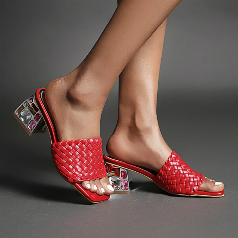 Comfort Summer Women Slide Mules Outdoor Luxury Female Crystal Low Heels Casual Knitted Beach Women's Slipper Large Size Shoes
Comfort Summer Women Slide Mules Outdoor Luxury Female Crystal Low Heels Casual Knitted Beach Women's Slipper Large Size Shoes