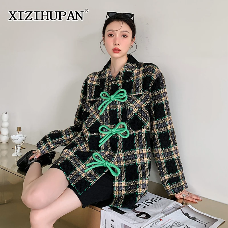 Повседневное клетчатое Женское пальто XIZIHUPAN с отложным воротником и длинным рукавом, модное Свободное пальто в Корейском стиле с цветными б... 
Повседневное клетчатое Женское пальто XIZIHUPAN с отложным воротником и длинным рукавом, модное Свободное пальто в Корейском стиле с цветными б...