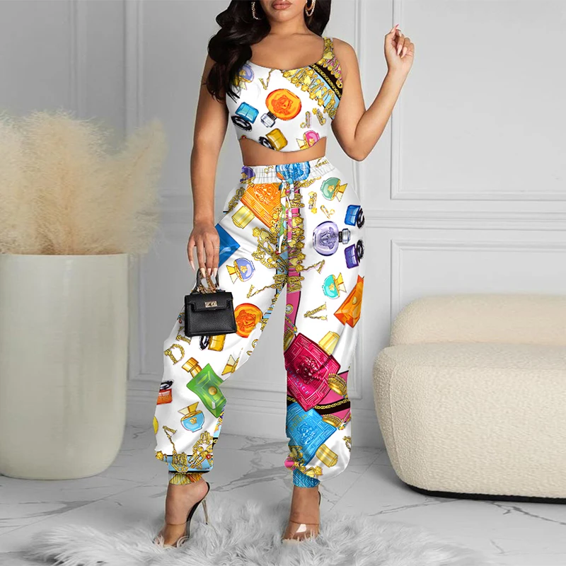 Women Sexy Elegant Printed Outfits Fashion O Neck Short Vest Top+Lace-Up Wide Leg Pants Suits Summer Ladies Casual Harajuku Sets
Women Sexy Elegant Printed Outfits Fashion O Neck Short Vest Top+Lace-Up Wide Leg Pants Suits Summer Ladies Casual Harajuku Sets