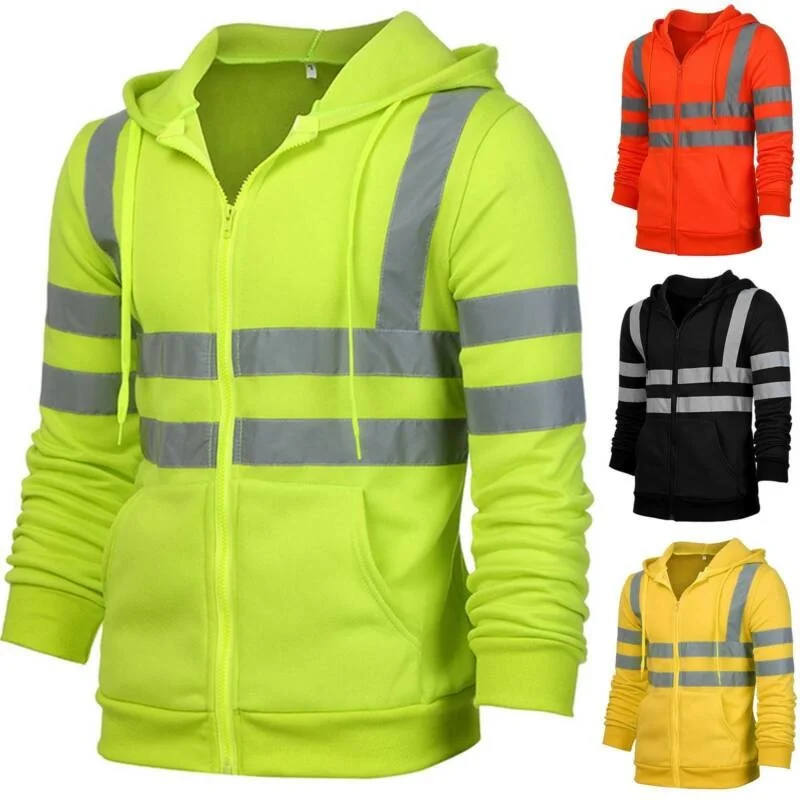 Mens Hi Vis Viz Visibility Hooded Sweatshirt Safety Work Jacket Coat Zip Outwear 2021 Summer Zip Tops
Mens Hi Vis Viz Visibility Hooded Sweatshirt Safety Work Jacket Coat Zip Outwear 2021 Summer Zip Tops