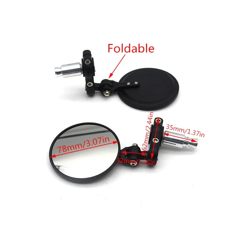 2Pcs 7/8" 22mm Universal Motorcycle Rear Mirror Foldable Aluminum Handlebar End Side Rearview Mirrors for Motorbike
2Pcs 7/8" 22mm Universal Motorcycle Rear Mirror Foldable Aluminum Handlebar End Side Rearview Mirrors for Motorbike