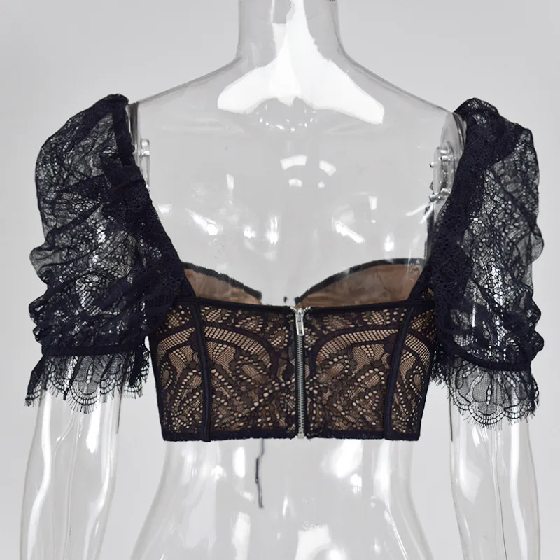 Lace Up Black Sexy Backless Corset Tops and Blouses Lace Short Sleeve Crop Tops Shirts Women Blouses Party Club
Lace Up Black Sexy Backless Corset Tops and Blouses Lace Short Sleeve Crop Tops Shirts Women Blouses Party Club