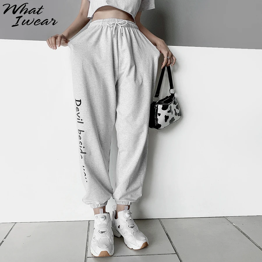 Women Casual Long Harem Pants Letter print Harem High Waist Streetwear Femme Fitness Bottoms Lady Elastic Trousers 2020 New
Women Casual Long Harem Pants Letter print Harem High Waist Streetwear Femme Fitness Bottoms Lady Elastic Trousers 2020 New
