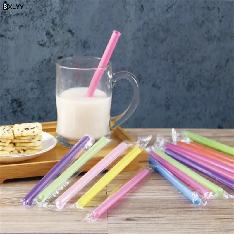 BXLYY New50pc1 * 19 см длинная одноразовая соломка соломинки для сока индивидуально