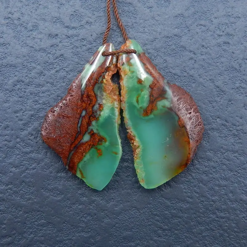 Natural Stone Chrysoprase Gemstone Fashion Earring Bead 40x23x5mm 10g Beautiful Stone For Women 
Natural Stone Chrysoprase Gemstone Fashion Earring Bead 40x23x5mm 10g Beautiful Stone For Women