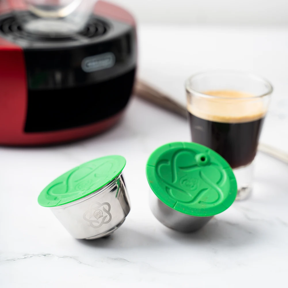 

ICafilasBrand Upgrade Version Five Petals Reusable Coffee Capsule for Dolce Gusto Filter More Cream Coffee Refillable Maker Pods