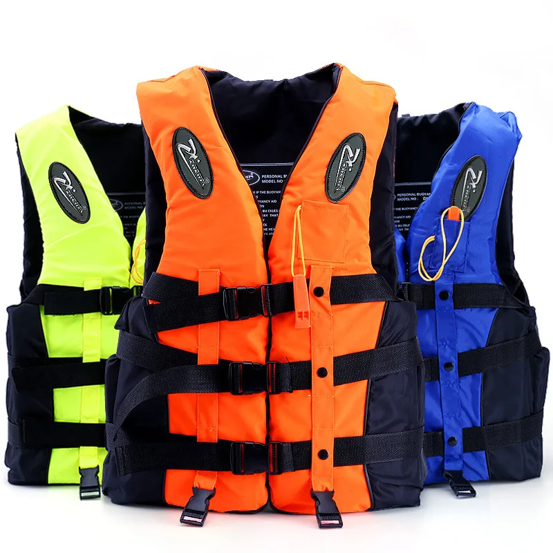 

Adult Life Vest Jacket Polyester Swimming Boating Ski Surfing Survival Drifting Life Vest with Whistle Water Sports Man Jacket