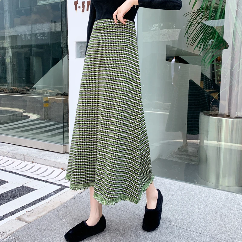 COIGARSAM Women Skirt Autumn 2021 New Korea Style Office Lady Plaid Knitting Tassel High Waist Ga Color Red Green Skirts
COIGARSAM Women Skirt Autumn 2021 New Korea Style Office Lady Plaid Knitting Tassel High Waist Ga Color Red Green Skirts
