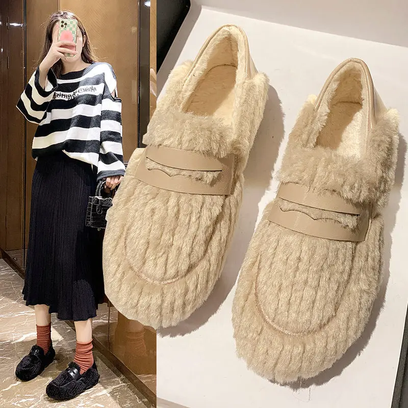 Moccasin Shoes Loafers Fur Shallow Mouth Women Round Toe Slip-on Clogs Platform Female Footwear Casual Sneaker Moccasins Winter
Moccasin Shoes Loafers Fur Shallow Mouth Women Round Toe Slip-on Clogs Platform Female Footwear Casual Sneaker Moccasins Winter