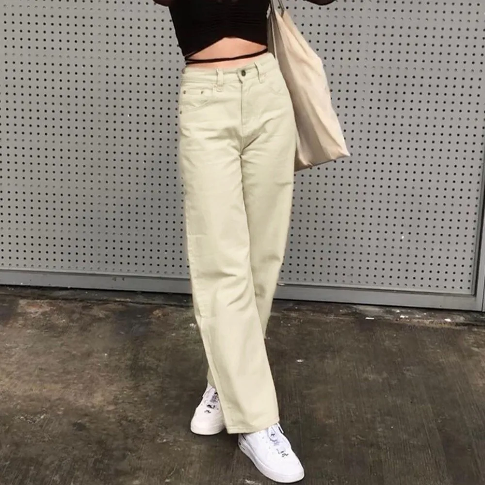 Women Spring Autumn Fashion Casual Jeans High Waist Trousers Straight Pants Shopping Dating Wear Brown Khaki Beige New 2021
Women Spring Autumn Fashion Casual Jeans High Waist Trousers Straight Pants Shopping Dating Wear Brown Khaki Beige New 2021