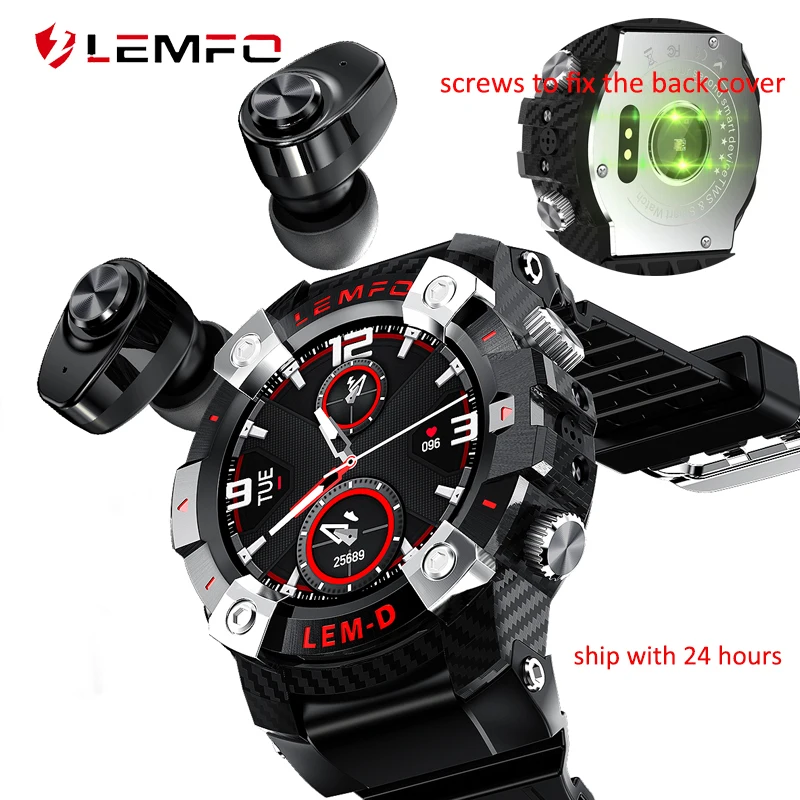 LEMFO LEMD Smart Watch Bluetooth 5.0 with Wireless Earphones 2 in 1 Heart Rate Monitor Smartwatch Men Long Time Standby In Stock
LEMFO LEMD Smart Watch Bluetooth 5.0 with Wireless Earphones 2 in 1 Heart Rate Monitor Smartwatch Men Long Time Standby In Stock