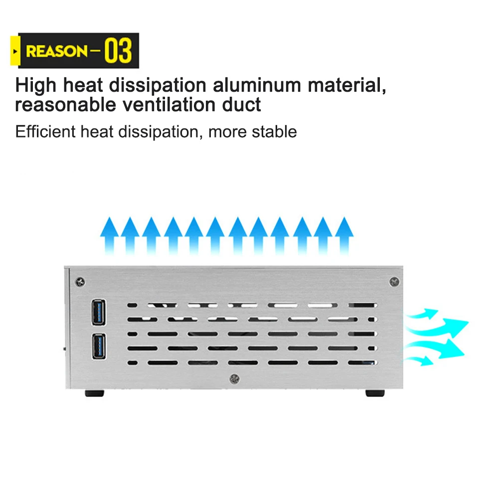 LED Indicator Plug And Play HTPC Case Home Micro ATX Office Aluminum Front Door USB 3.0 Interface Computer Steel Body Lockable
LED Indicator Plug And Play HTPC Case Home Micro ATX Office Aluminum Front Door USB 3.0 Interface Computer Steel Body Lockable