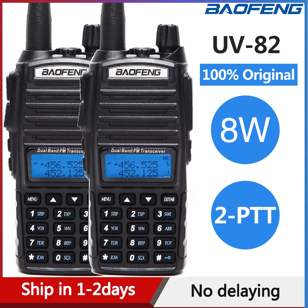 2PCS Baofeng UV-82 Plus 8W Powerful Walkie Talkie Portable CB Transceiver 128CH Amateur UV82 VHF/UHF UV 82 Two Way Radio
2PCS Baofeng UV-82 Plus 8W Powerful Walkie Talkie Portable CB Transceiver 128CH Amateur UV82 VHF/UHF UV 82 Two Way Radio