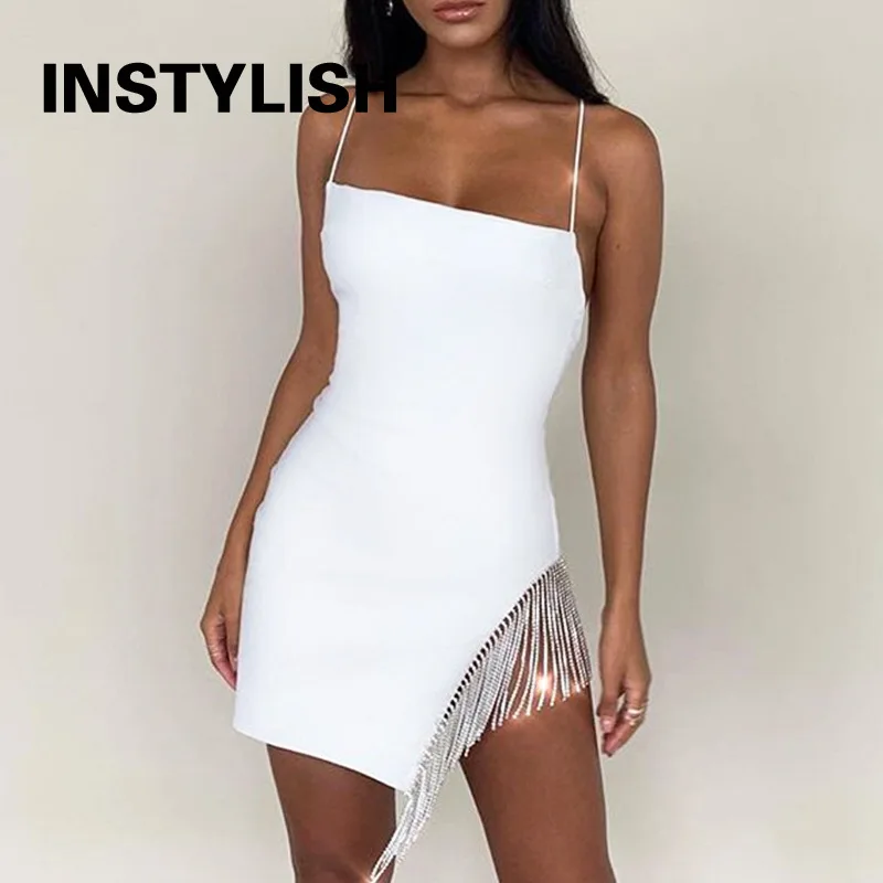Tassel Diamonds Sexy Sleeveless Strap Bodycon Mini Dress Women Summer Elegant Backless Solid Party Club Dress for New Yew 2022
Tassel Diamonds Sexy Sleeveless Strap Bodycon Mini Dress Women Summer Elegant Backless Solid Party Club Dress for New Yew 2022