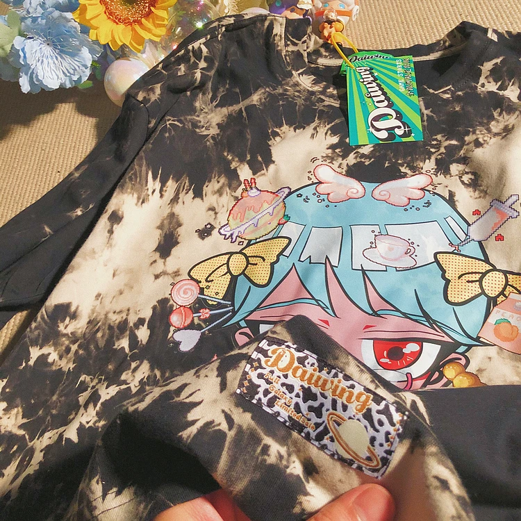 WHOHOLL Summer T-shirts Man Women Couples Tie Dye Cartoon Print Harajuku Short Sleeve T-shirt Loose Couple Top Half Sleeve
WHOHOLL Summer T-shirts Man Women Couples Tie Dye Cartoon Print Harajuku Short Sleeve T-shirt Loose Couple Top Half Sleeve