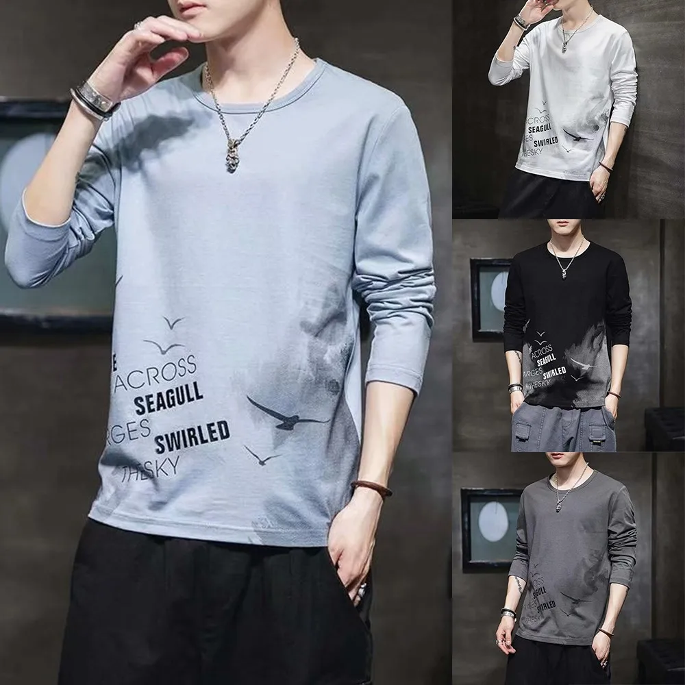 Men Long-sleeved T-shirt Loose Round Neck Print Warm Bottoming Shirt Top Fashion Autumn Winter Thin Quick Drying Warm T-shirt
Men Long-sleeved T-shirt Loose Round Neck Print Warm Bottoming Shirt Top Fashion Autumn Winter Thin Quick Drying Warm T-shirt