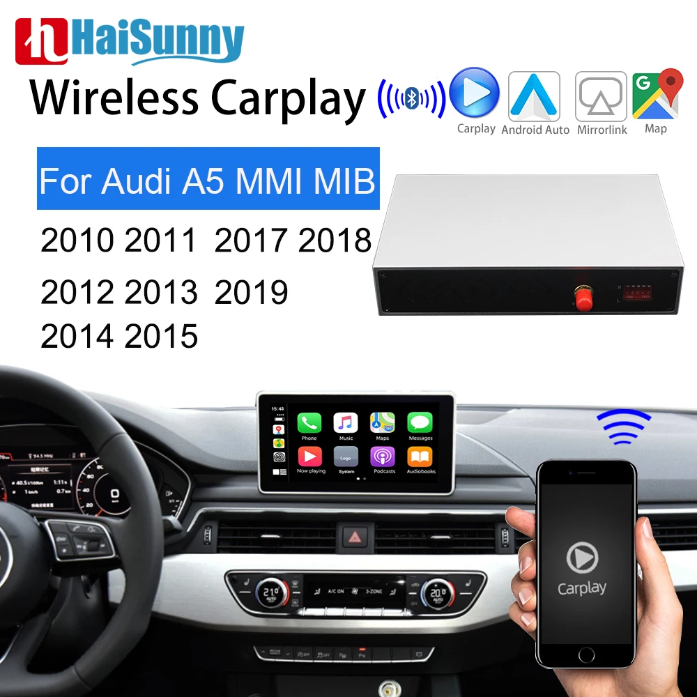 Wireless Carplay For Audi A5 MMI 3G MIB 2011 2012 2013 2014 2017 2019 Support Entertainment Multimedia GPS Navi Auto Reverse
Wireless Carplay For Audi A5 MMI 3G MIB 2011 2012 2013 2014 2017 2019 Support Entertainment Multimedia GPS Navi Auto Reverse
