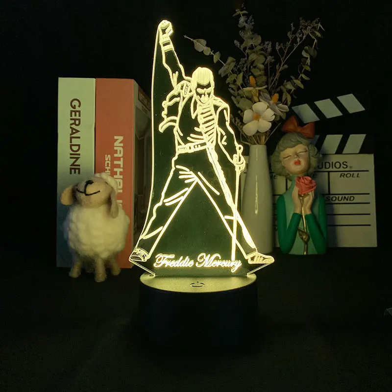 Queen Freddie Mercury 3D Night Light Smart Phone Control Home Room Decoration Bedside Desk Light Table Lamp Gift for Music Fans
Queen Freddie Mercury 3D Night Light Smart Phone Control Home Room Decoration Bedside Desk Light Table Lamp Gift for Music Fans