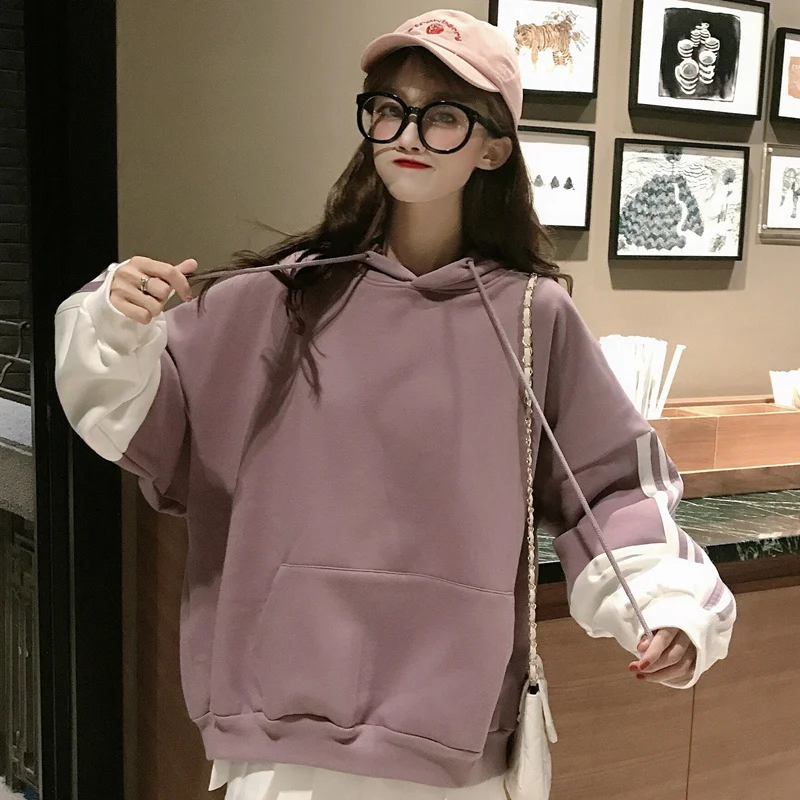Women Hoodies Patchwork Harajuku Hoodie Thicker Warm Womens Clothing Hot Sale Casual Korean Clothes Winter High Quality Soft New 
Women Hoodies Patchwork Harajuku Hoodie Thicker Warm Womens Clothing Hot Sale Casual Korean Clothes Winter High Quality Soft New