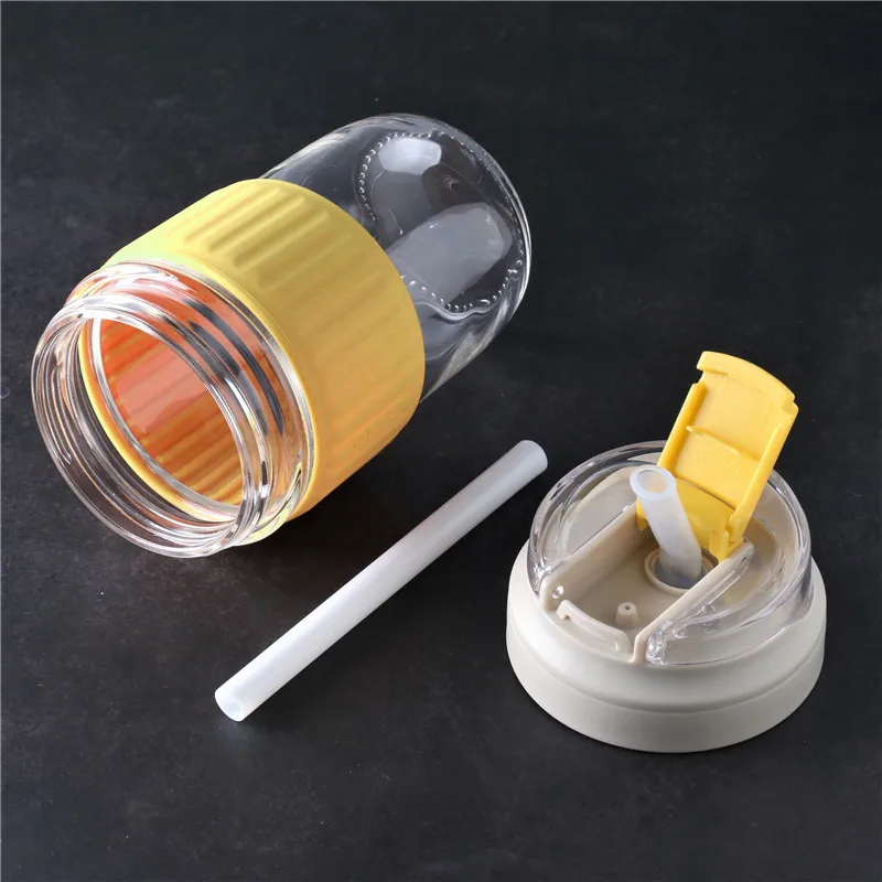Drinking straw glass Portable and simple Breakfast cup High temperature resistance Cute girls Car coffee water bottlewith straw 
Drinking straw glass Portable and simple Breakfast cup High temperature resistance Cute girls Car coffee water bottlewith straw