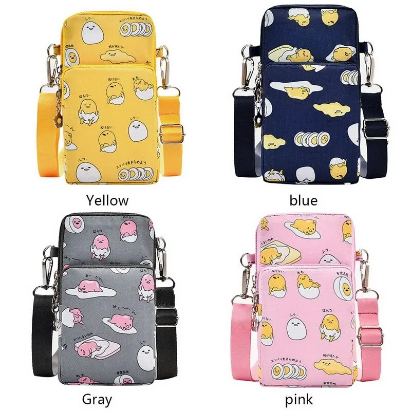 Мультяшные мини сумки через плечо Gudetama для женщин сумка телефона маленькие