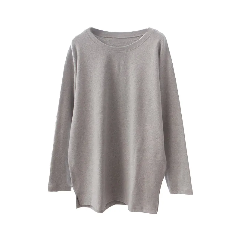 Autumn Winter 2021 New Solid Fashion Simple O Neck Loose All Match Full T Shirt for Women
Autumn Winter 2021 New Solid Fashion Simple O Neck Loose All Match Full T Shirt for Women