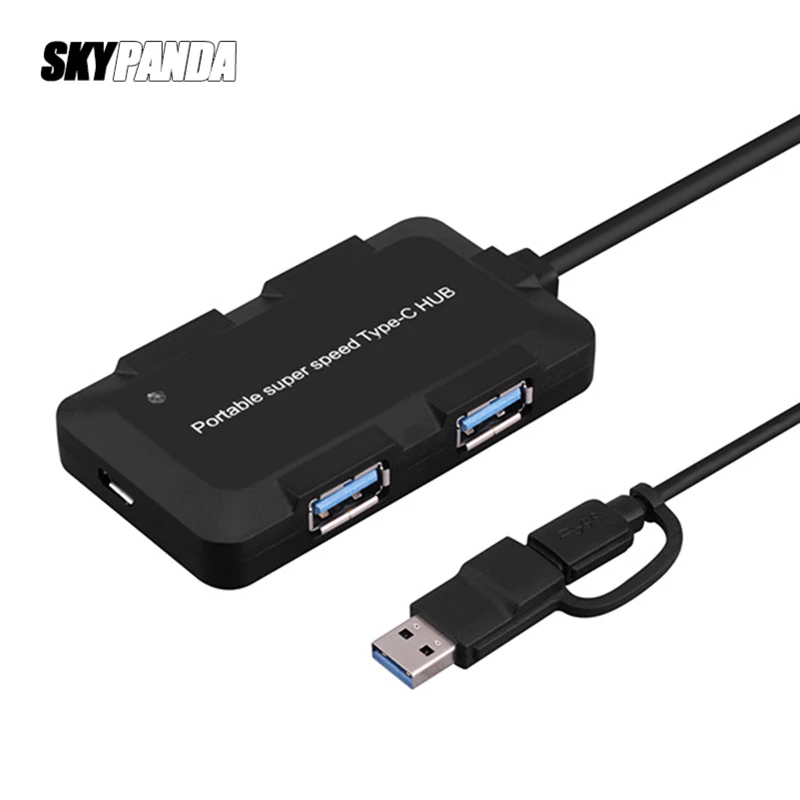 USB концентратор USB3.0 Type C 2 в 1 4 порта 5 Гбит/с Супер Скоростной микро адаптер для