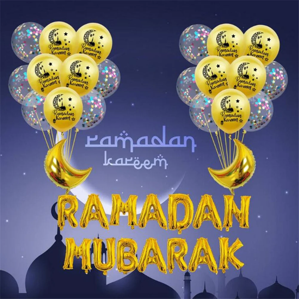 18" Gold/Black Balloon Set Ramadan Decorations For Home Birthday Party Happy Ramadan Kareem Decor Aid Mubarak Decoration
18" Gold/Black Balloon Set Ramadan Decorations For Home Birthday Party Happy Ramadan Kareem Decor Aid Mubarak Decoration