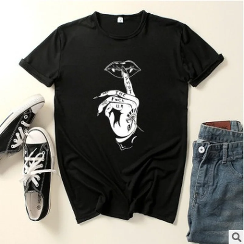 Gesture Lips Letter Print Women T Shirt Short Sleeve O Neck Loose Women Tshirt Ladies Tee Shirt Tops Clothes Camisetas Mujer
Gesture Lips Letter Print Women T Shirt Short Sleeve O Neck Loose Women Tshirt Ladies Tee Shirt Tops Clothes Camisetas Mujer
