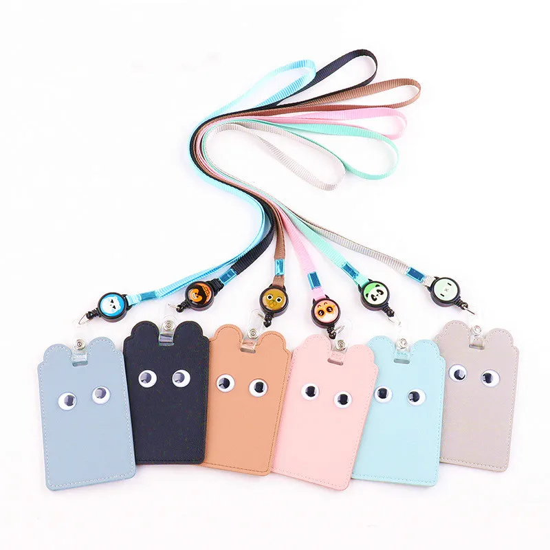 PU Leather Cartoon Retractable Pull Badge Card Holder with Lanyard Keychain ID Name Card Badge Holder Kawaii Stationery Supplies
PU Leather Cartoon Retractable Pull Badge Card Holder with Lanyard Keychain ID Name Card Badge Holder Kawaii Stationery Supplies