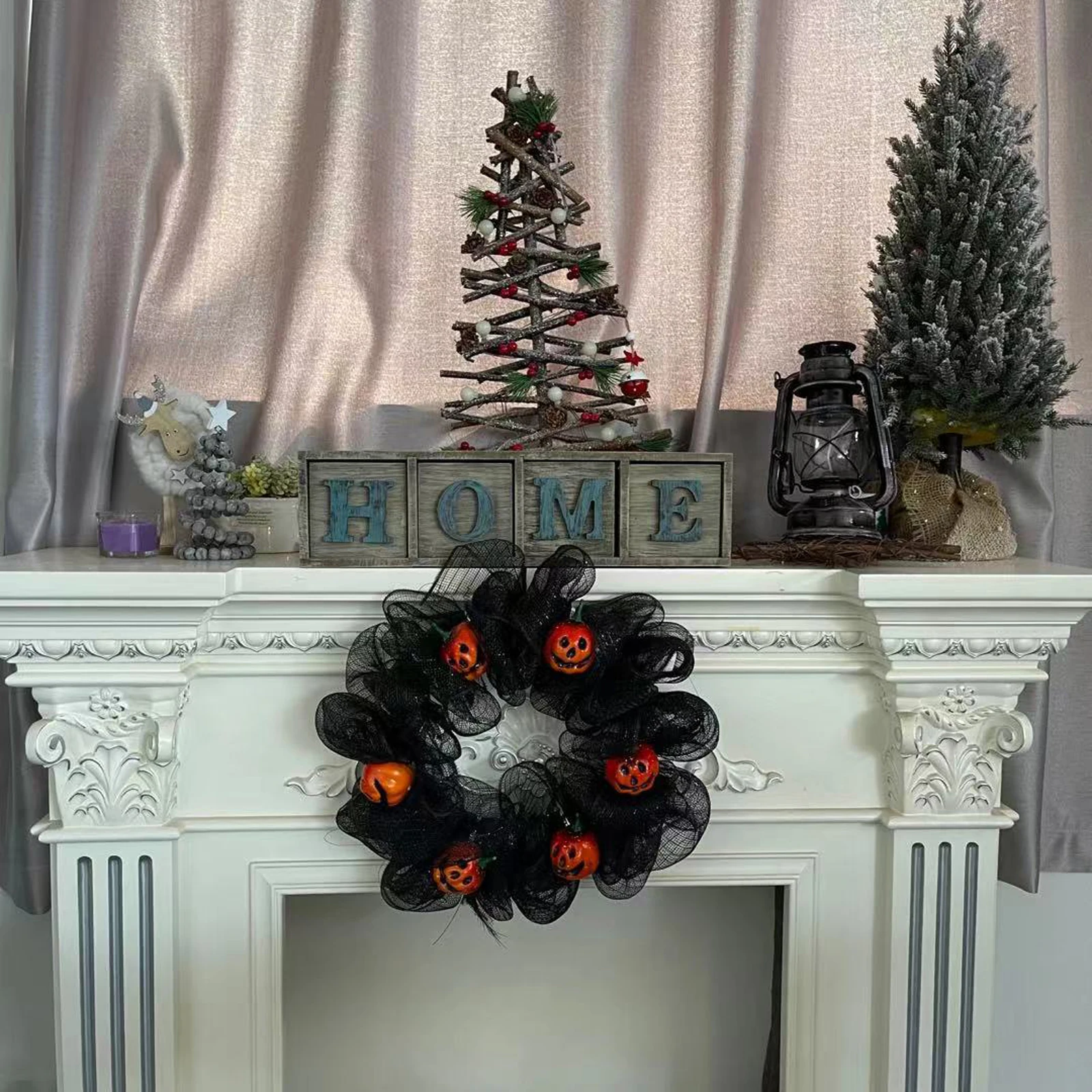 Halloween Ghost Festival Silk Pumpkin Mesh Garland Wreath Party Pendant Wall Hanging Door Home Decoration 
Halloween Ghost Festival Silk Pumpkin Mesh Garland Wreath Party Pendant Wall Hanging Door Home Decoration